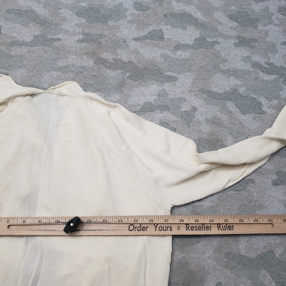 Tommy Bahama Cardigan Womens Medium Beige Open Front Long Sleeve - Picture 7 of 9